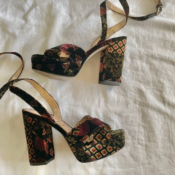 Shoes - Sam Edelman Velvet Platform Heels